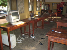 Setting up the laptops for the workshop