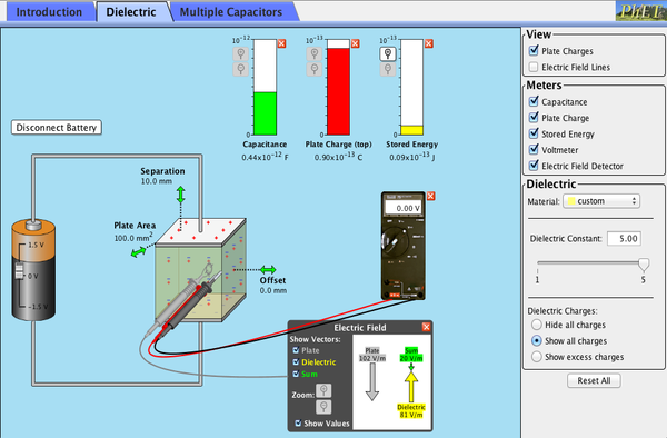 Capacitor Lab screenshot.