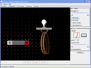 Screenshot eletromagnética de Faraday Lab