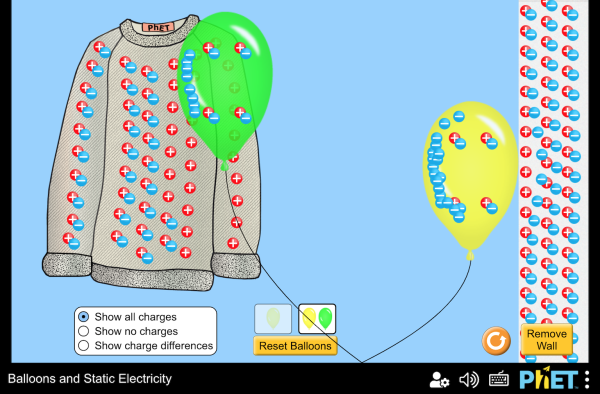 Balloons and Static Electricity screenshot.