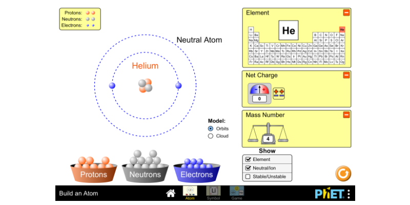 Costruisci un atomo - Atomi | Struttura atomica | Simboli Isotopici -  Simulazioni interattive PhET
