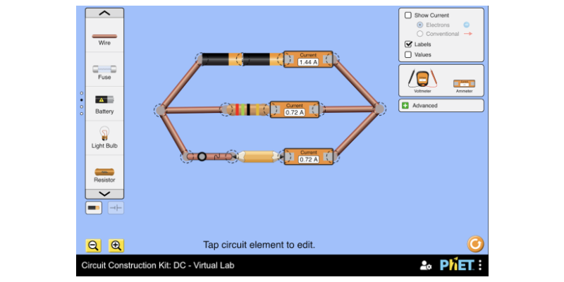 Circuit Construction Kit: DC - Virtual Lab - Series Circuit | Parallel  Circuit | Ohm's Law - PhET Interactive Simulations