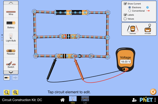 Kit de Construcción de Circuitos: CD - Circuito en serie | Circuito  Paralelo | Ley de'Ohm - Simulaciones Interactivas de PhET