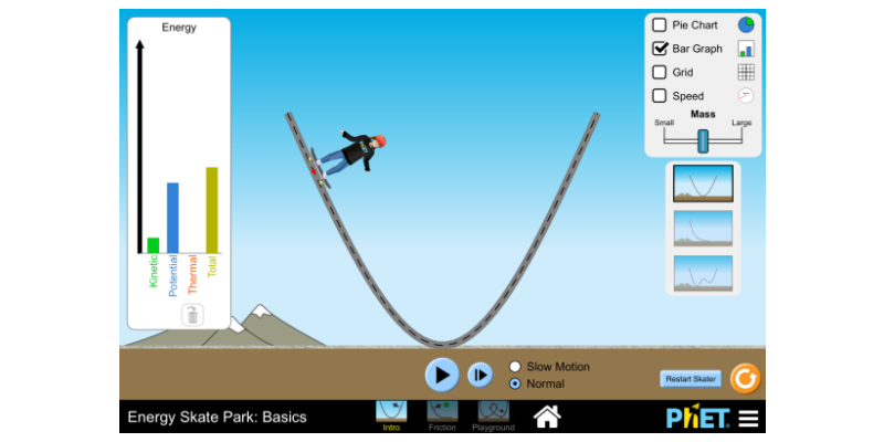 Energy Skate Park: Basics - Conservation of Energy | Kinetic Energy |  Potential Energy - PhET Interactive Simulations