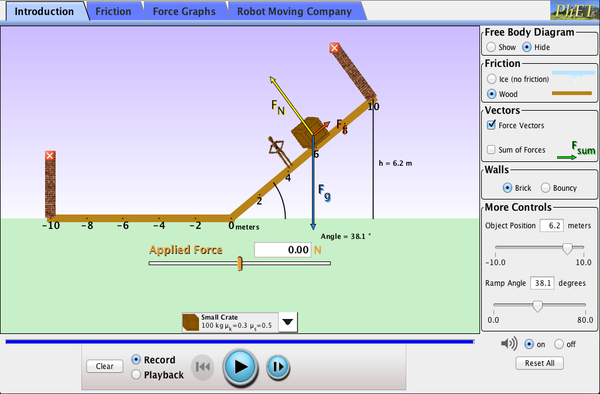 Ramp Forces And Motion Force Position Velocity PhET Ramp Forces And Motion Force Position Velocity PhET