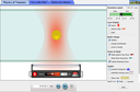 Screenshot of the simulation Pinças Ópticas e aplicações