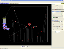 Screenshot of the simulation پراکندگی رادرفورد